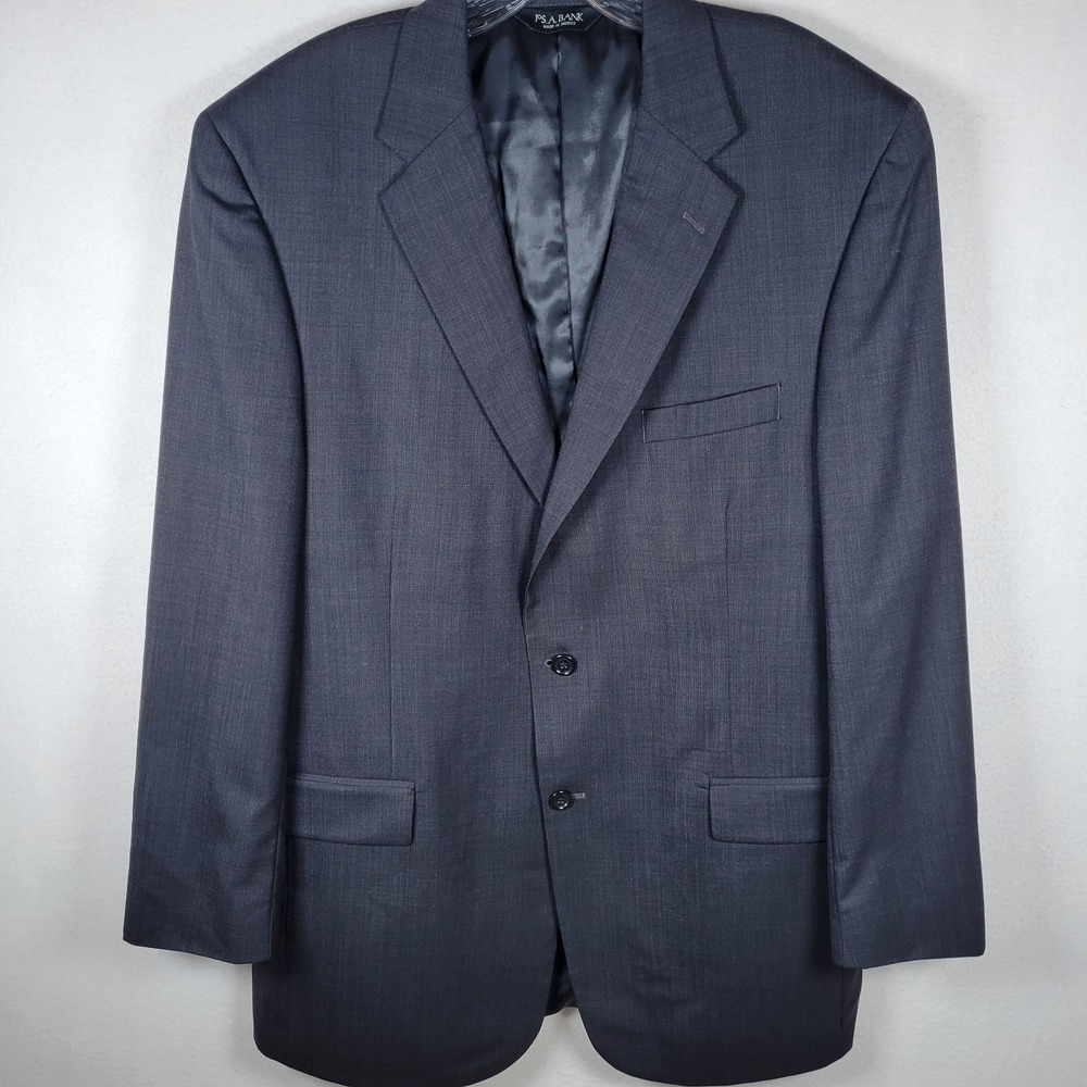 JOS A BANK Men's 43L Black Wool Blazer Sports Coat Suit‎ Jacket